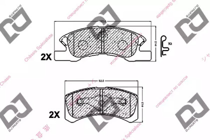 Комплект тормозных колодок DJ PARTS BP1244